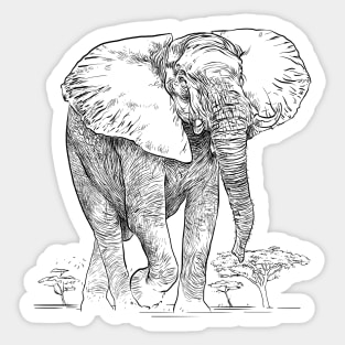 African Elephant, Savanna, Wildlife, Animal Sticker